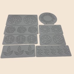 Cake Decoration Baking Silicone Stamping Mold(2nd Company Small Floral Circles)
