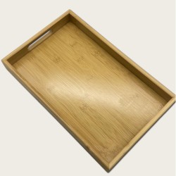 A Rectangular Wooden Or Bamboo Tray For Holding Tea Cups Of Large Size