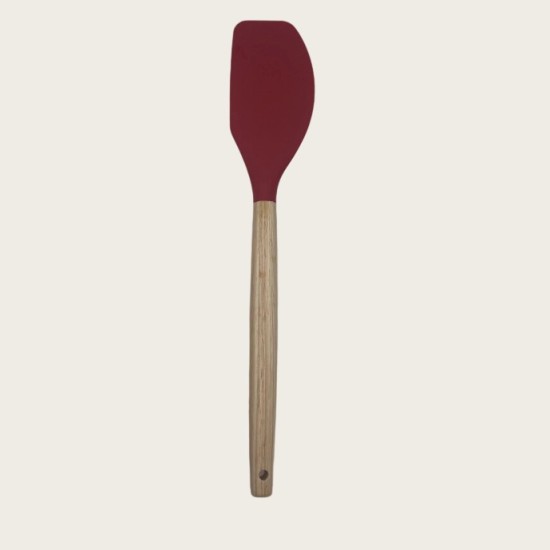 Red Wooden Handle Silicone Kitchenware 11-Piece Cooking Set With Non-Stick Pan And Storage Bucket