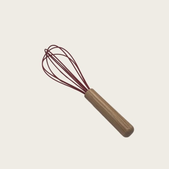 Red Wooden Handle Silicone Kitchenware 11-Piece Cooking Set With Non-Stick Pan And Storage Bucket