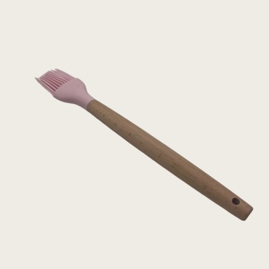 Non-Stick Cookware Cooking Set With Storage Bucket, Pink Wooden Handle, Silicone Cookware 11-Piece Set