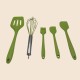 Green Silicone Kitchenware 5-Piece Set Of Kitchen Cooking Utensils Sets